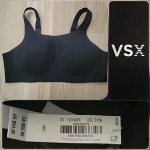 Victoria's Secret Featherweight Max Sports Bra VSX Black Size 40C NWT Sporty